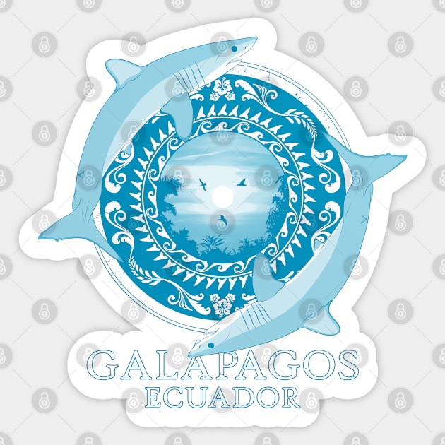 Mako Sharks Ecuador Galápagos Sticker by NicGrayTees